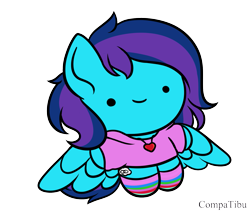 Size: 1407x1193 | Tagged: safe, artist:compatibu, imported from derpibooru, part of a set, oc, oc only, oc:cirrus updraft, pegasus, pony, clothes, commission, cute, female, hoodie, simple background, smol, socks, solo, striped socks, transparent background, ych result