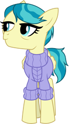 Size: 3000x5305 | Tagged: safe, artist:cloudy glow, artist:cloudyglow, imported from derpibooru, auntie lofty, earth pony, pony, the last crusade, .ai available, absurd resolution, clothes, female, high res, mare, simple background, smiling, solo, sweater, transparent background, vector