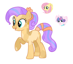 Size: 1280x1111 | Tagged: safe, artist:tenderrain-art, artist:tenderrain46, imported from derpibooru, fluttershy, princess flurry heart, oc, pony, magical lesbian spawn, offspring, parent:fluttershy, parent:princess flurry heart, simple background, transparent background