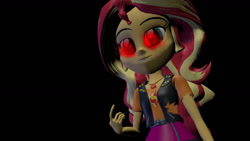 Size: 1600x900 | Tagged: safe, artist:texangamer13, imported from derpibooru, sunset shimmer, vampire, equestria girls, equestria girls series, 3d, fangs, female, glowing eyes, gmod, vampire shimmer