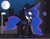 Size: 6234x4855 | Tagged: safe, artist:anime-equestria, imported from derpibooru, princess luna, alicorn, pony, absurd resolution, angry, city, clothes, detective, eyeshadow, female, frown, glowing horn, gun, handgun, hat, horn, levitation, lidded eyes, magic, magic aura, makeup, mare, moon, necktie, night, revolver, smoke, solo, street, suit, telekinesis, weapon, wings