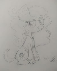 Size: 1080x1350 | Tagged: safe, artist:xyedoesthings, imported from derpibooru, oc, oc only, dog, dog pony, clothes, lineart, monochrome, signature, smiling, solo, traditional art