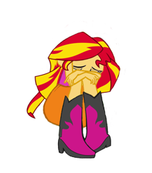 Size: 838x953 | Tagged: safe, artist:nightred15, edit, edited edit, editor:nightred15, imported from derpibooru, sunset shimmer, equestria girls, rainbow rocks, boots, clothes, crying, female, hand, sad, shirt, shoes, simple background, solo, transparent background, upset