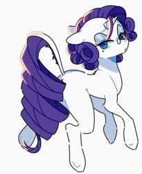 Size: 795x971 | Tagged: safe, artist:rakikubit, imported from derpibooru, rarity, pony, unicorn, alternate hairstyle, female, glasses, lidded eyes, looking at you, mare, simple background, solo