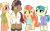 Size: 1280x805 | Tagged: safe, artist:cloudy glow, artist:cloudyglow, imported from derpibooru, aunt holiday, auntie lofty, mane allgood, snap shutter, earth pony, pegasus, pony, the last crusade, .ai available, brother and sister, clothes, female, male, mare, married couple, open mouth, raised hoof, siblings, simple background, stallion, transparent background, vector