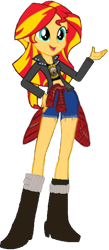 Size: 262x600 | Tagged: safe, artist:nightred15, edit, edited edit, editor:nightred15, imported from derpibooru, sunset shimmer, equestria girls, background removed, blanket, boots, clothes, cute, eqg promo pose set, female, guns n roses, jacket, leather jacket, midriff, pants, rocker, shirt, shoes, simple background, smiling, transparent background