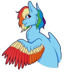 Size: 1000x1100 | Tagged: safe, artist:malphym, imported from derpibooru, rainbow dash, pegasus, pony, alternate hairstyle, chest fluff, ear fluff, female, mare, open mouth, redesign, simple background, solo, transparent background