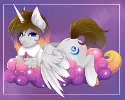 Size: 1920x1537 | Tagged: safe, artist:pvrii, artist:silent-shadow-wolf, imported from derpibooru, oc, oc only, oc:pearl, alicorn, pony, cloud, female, mare, solo