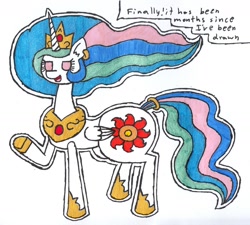 Size: 1280x1150 | Tagged: safe, artist:eternaljonathan, imported from derpibooru, princess celestia, paper