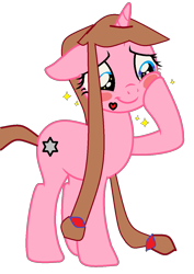 Size: 871x1228 | Tagged: safe, artist:aquilles_da_amizade, imported from derpibooru, oc, oc only, oc:star of heart, pony, unicorn, blushing, female, mare, simple background, smiling, solo, stars, transparent background