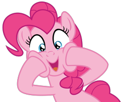 Size: 6000x5000 | Tagged: safe, artist:n0kkun, imported from derpibooru, pinkie pie, earth pony, pony, female, mare, open mouth, raised hoof, simple background, solo, transparent background, vector