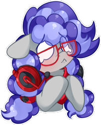 Size: 915x1127 | Tagged: safe, artist:loyaldis, imported from derpibooru, oc, oc only, oc:cinnabyte, pony, adorkable, bandana, begging, cinnabetes, cute, dork, female, floppy ears, gaming headset, glasses, headphones, headset, mare, pigtails, simple background, solo, transparent background