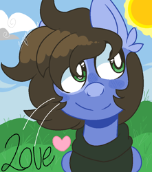 Size: 758x858 | Tagged: safe, artist:loopdalamb, imported from derpibooru, oc, oc only, oc:honey bunny, oc:hunbun, hybrid, pegasus, pony, cute, ms paint, sky, smiling, solo, whiskers