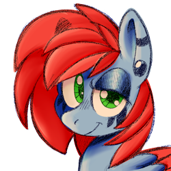 Size: 1000x1000 | Tagged: safe, artist:loopdalamb, imported from derpibooru, oc, oc only, oc:cd r0m, oc:cdr0m, pegasus, pony, doodle, simple background, smiling, smirk, solo, transparent background