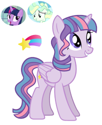 Size: 1550x1900 | Tagged: safe, artist:cherrycandi, imported from derpibooru, twilight sparkle, vapor trail, oc, oc:starfall, alicorn, pony, base used, female, fusion, fusion:vaporlight, mare, parent:twilight sparkle, parent:vapor trail, parents:vaporlight, shooting star, simple background, transparent background, twilight sparkle (alicorn), wavy mane, wavy tail