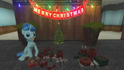 Size: 1280x720 | Tagged: safe, artist:horsesplease, imported from derpibooru, party favor, 3d, christmas, christmas tree, doggie favor, food, gmod, holiday, muffin, tree