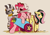 Size: 2400x1700 | Tagged: safe, artist:crimmharmony, imported from derpibooru, fluttershy, gummy, pinkie pie, zecora, earth pony, pegasus, zebra, emoshy, eyepatch, hat, mouth hold, party cannon, pirate, pirate hat, rope, simple background, sketch, sword, weapon