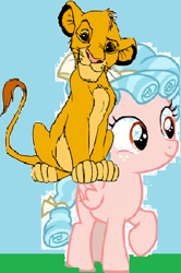 Size: 263x397 | Tagged: safe, artist:arvin-sweetiepupfan, imported from derpibooru, cozy glow, 1000 hours in ms paint, it came from deviantart, low quality art, needs more jpeg, simba