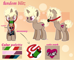 Size: 1692x1365 | Tagged: safe, artist:2pandita, imported from derpibooru, oc, oc only, oc:fandom blitz, pony, unicorn, male, reference sheet, solo, stallion