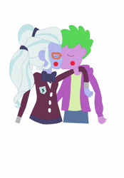 Size: 2269x3264 | Tagged: artist needed, safe, artist:ulisesramirez132, imported from derpibooru, spike, sugarcoat, equestria girls, blushing, duo, female, hug, human spike, kissing, male, simple background, spike gets all the crystal prep, spike gets all the equestria girls, spikecoat, spikelove, straight, white background