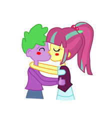 Size: 484x600 | Tagged: artist needed, safe, artist:ulisesramirez132, imported from derpibooru, sour sweet, spike, human, equestria girls, blushing, duo, female, hug, human spike, kiss on the lips, kissing, male, remake, simple background, sourspike, spike gets all the crystal prep, spike gets all the equestria girls, spikelove, straight, white background