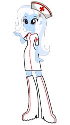 Size: 1080x1920 | Tagged: safe, artist:selenaede, artist:super-nick-2001, imported from derpibooru, trixie, equestria girls, base used, clothes, female, hat, nurse, nurse hat, nurse outfit, shoes, simple background, solo, transparent background