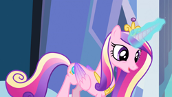 Size: 1920x1080 | Tagged: safe, imported from derpibooru, screencap, princess cadance, alicorn, pony, the crystal empire, female, folded wings, magic, solo, wings