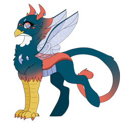 Size: 1920x1912 | Tagged: safe, artist:kxttponies, imported from derpibooru, oc, oc only, griffling, hybrid, original species, interspecies offspring, offspring, parent:gabby, parent:pharynx, simple background, solo, transparent background