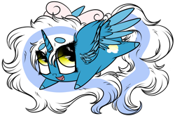 Size: 1280x844 | Tagged: safe, artist:beamybutt, imported from derpibooru, oc, oc:fleurbelle, alicorn, adorabelle, alicorn oc, bow, chibi, cute, female, hair bow, horn, mare, potato pony, simple background, transparent background, wingding eyes, wings, yellow eyes