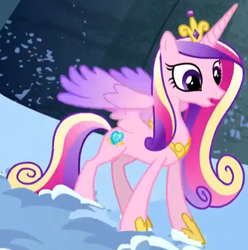 Size: 1090x1099 | Tagged: safe, imported from derpibooru, screencap, princess cadance, alicorn, pony, party pooped, colored wings, cropped, female, gradient wings, mare, snow, solo, spread wings, wings