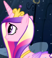 Size: 1216x1363 | Tagged: safe, imported from derpibooru, screencap, princess cadance, alicorn, pony, party pooped, cropped, female, mare, snow, snowfall, solo