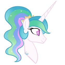 Size: 2048x2048 | Tagged: safe, artist:chelseawest, imported from derpibooru, princess celestia, pony, bust, female, high res, petalverse, ponytail, portrait, simple background, solo, transparent background