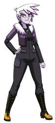 Size: 1352x3000 | Tagged: safe, artist:artemis-polara, imported from derpibooru, gilda, equestria girls, boots, clothes, equestria girls-ified, female, jacket, jumpsuit, magical geodes, shoes, simple background, smug, solo, transparent background