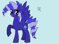 Size: 1400x1050 | Tagged: safe, artist:googlybear98, imported from derpibooru, oc, oc only, oc:blueball blitz, pegasus, pony, pegasus oc, solo, wings