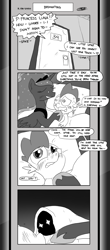 Size: 1451x3300 | Tagged: safe, artist:loreto-arts, imported from derpibooru, princess luna, spike, alicorn, dragon, pony, comic:friendship is innuendo, comic:friendship is innuendo vol. 2, comic, monochrome, winged spike, wings