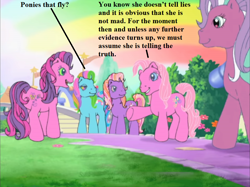 Size: 938x701 | Tagged: safe, edit, edited screencap, imported from derpibooru, screencap, pinkie pie (g3), rainbow dash (g3), skywishes, sweetberry, twinkle twirl, friends are never far away, c.s. lewis, cute, dialogue, female, g3, g3 dashabetes, g3 diapinkes, mare, the chronicles of narnia, the lion the witch and the wardrobe