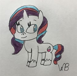 Size: 1280x1271 | Tagged: safe, artist:whistle blossom, imported from derpibooru, potion nova, pony, unicorn, my little pony: pony life, cute, female, mare, novabetes, signature, simple background, smiling at you, solo, standing, traditional art, unshorn fetlocks, white background