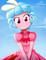 Size: 781x1024 | Tagged: safe, artist:the-butch-x, edit, imported from derpibooru, cozy glow, equestria girls, adorabolical, adoracreepy, animated, clothes, creepy, cute, dress, edgy, equestria girls-ified, evil, evil grin, eyes on the prize, female, fire, glowing eyes, grin, looking at you, nightmare fuel, pure concentrated unfiltered evil of the utmost potency, pure unfiltered evil, seizure warning, signature, slasher smile, smiling, solo, some mares just want to watch the world burn