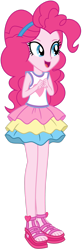 Size: 1024x3103 | Tagged: safe, artist:emeraldblast63, imported from derpibooru, pinkie pie, equestria girls, feet, female, redesign, sandals, simple background, solo, transparent background, vector