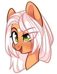 Size: 937x1209 | Tagged: safe, artist:cloud-fly, imported from derpibooru, oc, oc only, oc:orange fizz, pony, bust, eye clipping through hair, female, mare, portrait, simple background, solo, transparent background