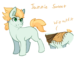 Size: 1280x976 | Tagged: safe, artist:amiookamiwolf, imported from derpibooru, oc, oc only, oc:jazzie sweet, earth pony, pony, colt, magical gay spawn, male, offspring, parent:braeburn, parent:soarin', parents:soarburn, simple background, solo, transparent background