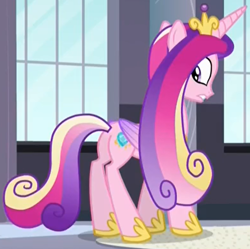 Size: 1174x1167 | Tagged: safe, imported from derpibooru, screencap, princess cadance, alicorn, pony, princess spike (episode), butt, cropped, female, lovebutt, mare, plot, solo