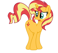 Size: 815x744 | Tagged: safe, artist:gmaplay, imported from derpibooru, sunset shimmer, pony, unicorn, ass up, bunset shimmer, butt, female, looking back, plot, simple background, solo, transparent background