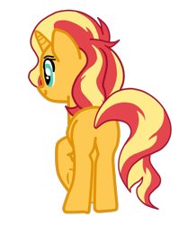 Size: 1544x1940 | Tagged: safe, artist:gmaplay, imported from derpibooru, sunset shimmer, pony, unicorn, bunset shimmer, butt, female, plot, rear, rear view, simple background, solo, transparent background
