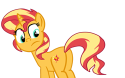 Size: 1280x798 | Tagged: safe, artist:gmaplay, imported from derpibooru, sunset shimmer, pony, unicorn, bunset shimmer, butt, female, looking back, plot, simple background, solo, transparent background