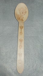 Size: 670x1192 | Tagged: safe, artist:malte279, imported from derpibooru, silver spoon, craft, cutie mark, pyrography, spoon, traditional art, wooden spoon