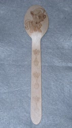 Size: 1024x1822 | Tagged: safe, artist:malte279, imported from derpibooru, silver spoon, craft, cutie mark, pyrography, spoon, traditional art, wooden spoon