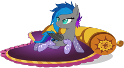Size: 7144x3922 | Tagged: safe, artist:arina-gremyako, editor:bnau, imported from derpibooru, oc, oc only, oc:lyssa, bat pony, pony, base used, bat pony oc, bed, bedroom eyes, clothes, ear fluff, fangs, simple background, smiling, socks, sultry, sultry pose, transparent background