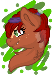 Size: 1080x1541 | Tagged: safe, artist:silentwolf-oficial, imported from derpibooru, oc, oc only, earth pony, pony, bust, earth pony oc, eyelashes, freckles, signature, simple background, solo, transparent background, watermark