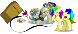 Size: 7000x3080 | Tagged: safe, artist:rainbowtashie, imported from derpibooru, carrot top, derpy hooves, golden harvest, mayor mare, minuette, oc, oc:queen fresh care, oc:rainbow tashie, alicorn, earth pony, pony, adorable face, alicorn oc, alicorn princess, butt, cardboard box, clothes, commissioner:bigonionbean, cute, cutie mark, derp, extra thicc, female, flank, food, funny, fusion, fusion:carrot top, fusion:derpy hooves, fusion:golden harvest, fusion:mayor mare, fusion:minuette, fusion:queen fresh care, glasses, horn, mare, muffin, nintendo 64, plot, simple background, transparent background, trap (device), wings, writer:bigonionbean